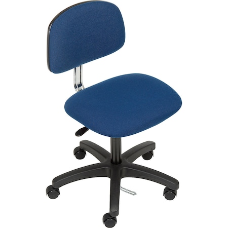 Global Industrial ESD Chair, Fabric, Blue, 16 in - 21 in Seat Height, Armless Arms 695534BL